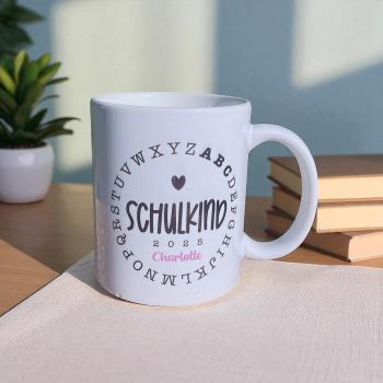 Keramiktasse Schulkind 2025 mit Vornamen personalisiert Einschulung Namenstasse  - Artikel-Nr. 1100004